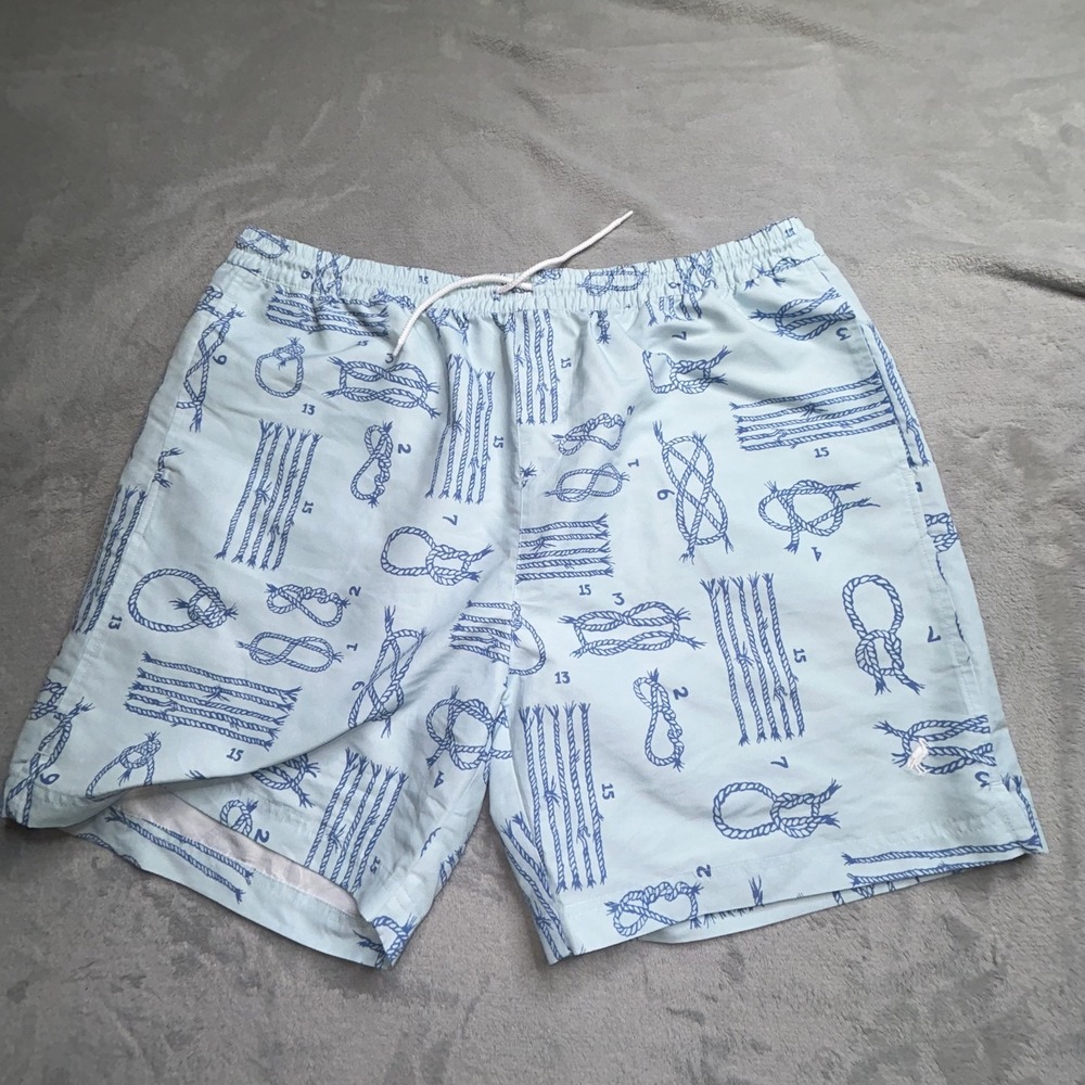 The Beaufort Bonnet Co Swim Trunks XL Blue Nautical Rope Print